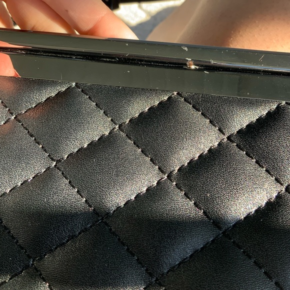 NEWLOOK Black Quilted Faux Leather Medium Shoulder Bag Clutch Purse LIKE NEW - Picture 9 of 16